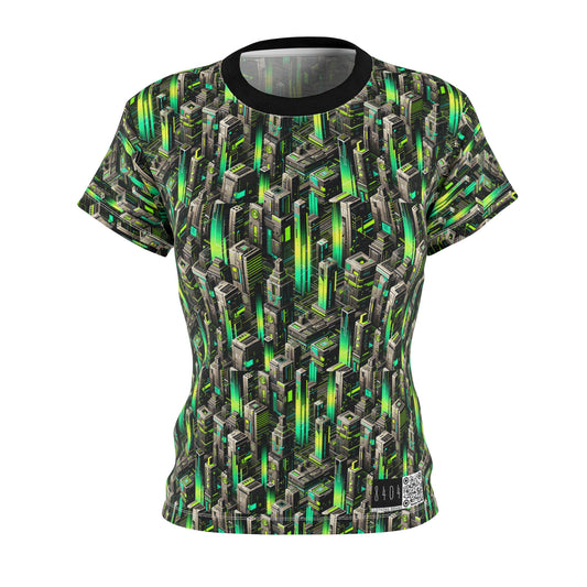 Digital Rebellion Tech-Forward Streetwear Women's Cut & Sew Tee - 8404 Design-63