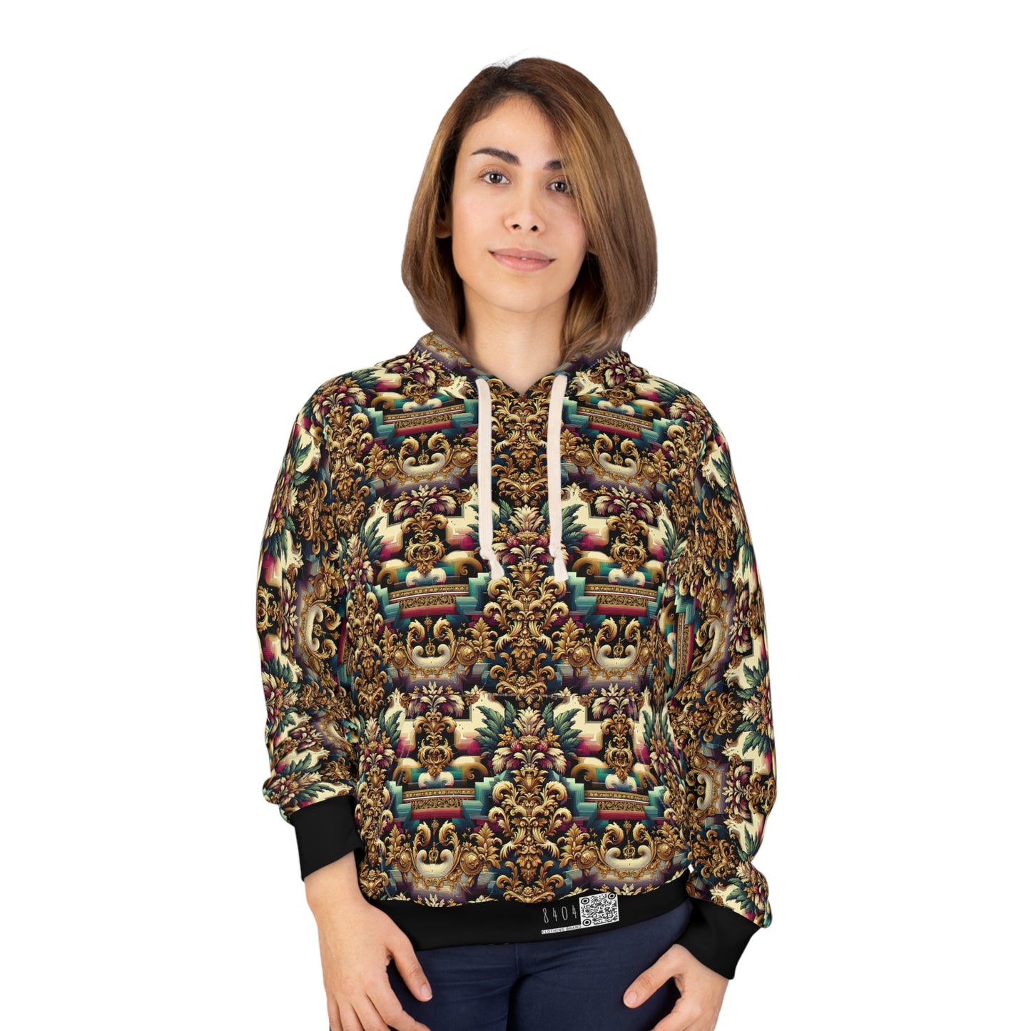 Digital Renaissance Modern Baroque Fusion Pullover Hoodie - 8404 Design-60