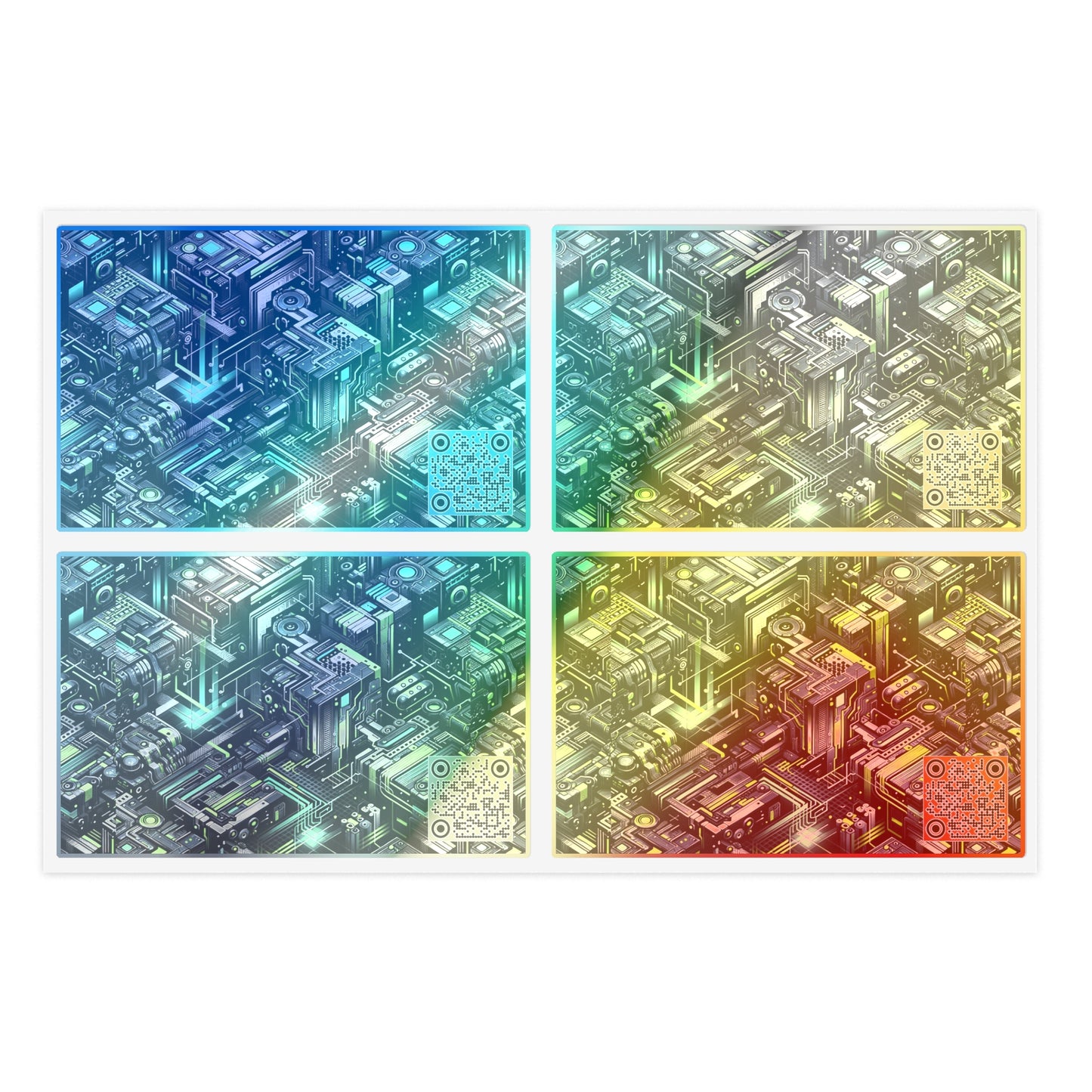 Tech-Infused Graphics Tech-Forward Streetwear Sticker Sheets - 8404 Design-47