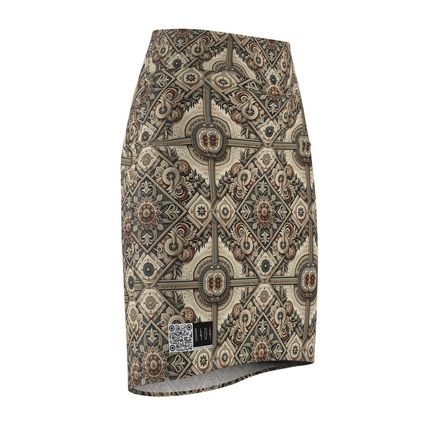 Graphic Workwear Capsule Artisanal Workwear Fusion Women's Pencil Skirt - 8404 Design-61