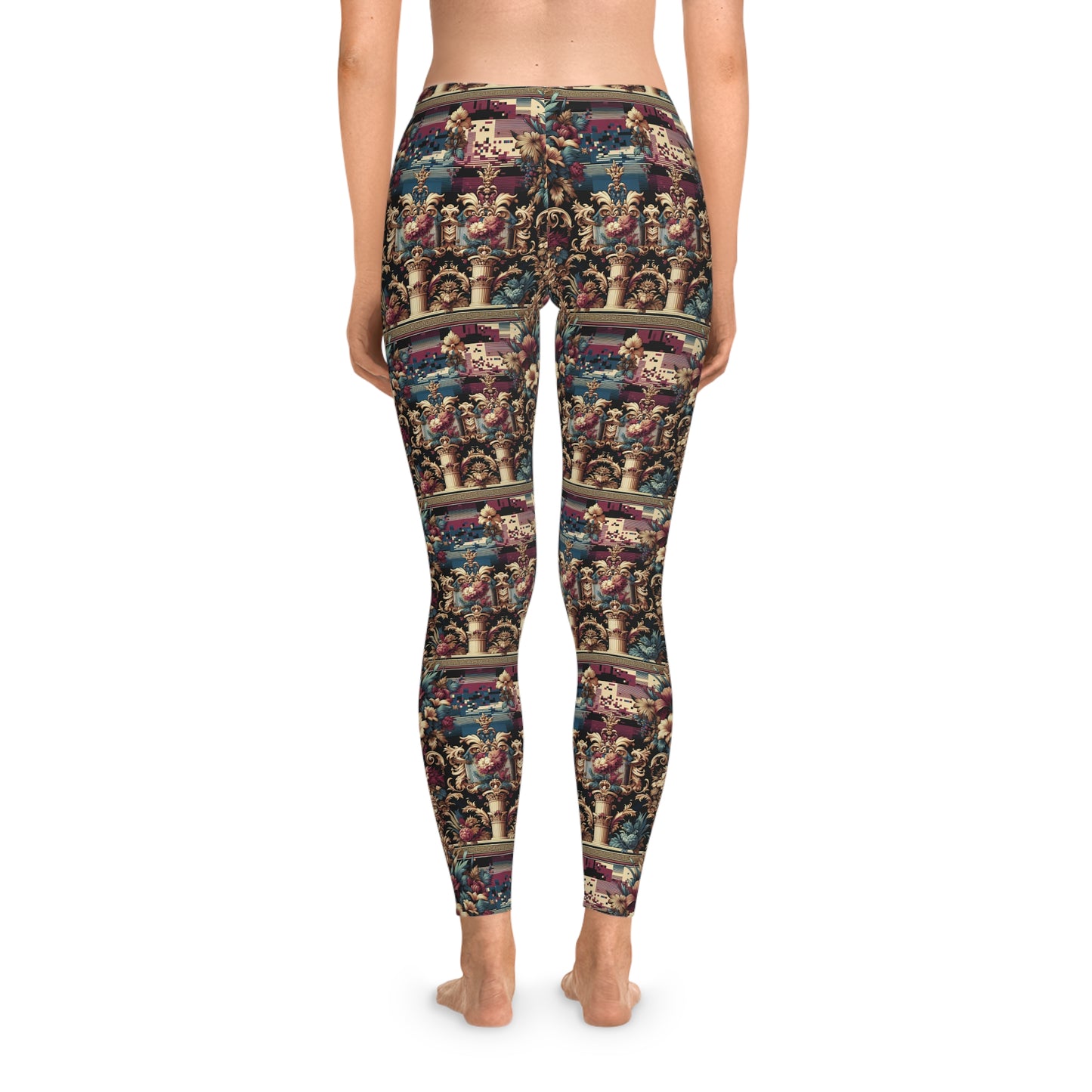 Digital Renaissance Modern Baroque Fusion Stretch Leggings - 8404 Design-58