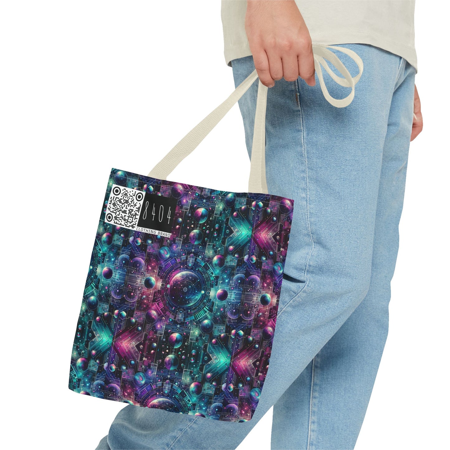 Galactic Hues Tech-Forward Cosmic Fusion Tote Bag - 8404 Design-59