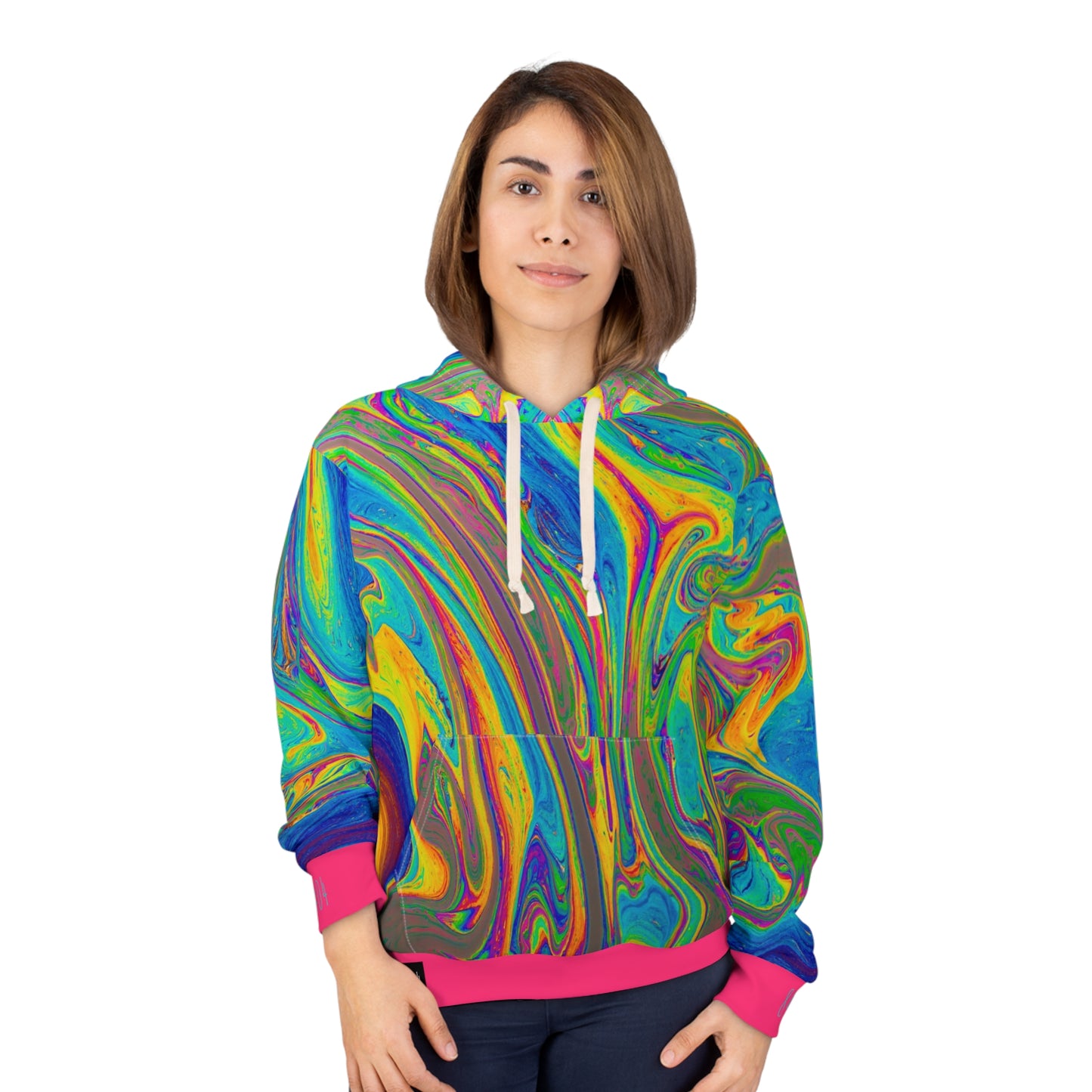 8404's Unisex Adult "flowing Colors in Red" Fashion Pullover Hoodie