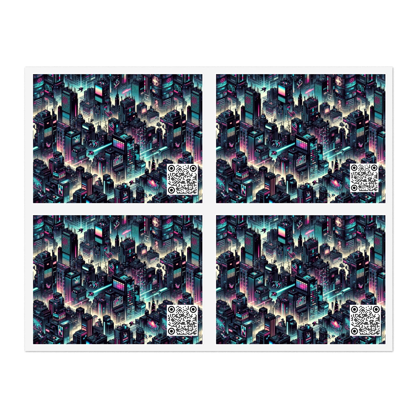 Digital Rebellion Tech-Inspired Streetwear Sticker Sheets - 8404 Design-51