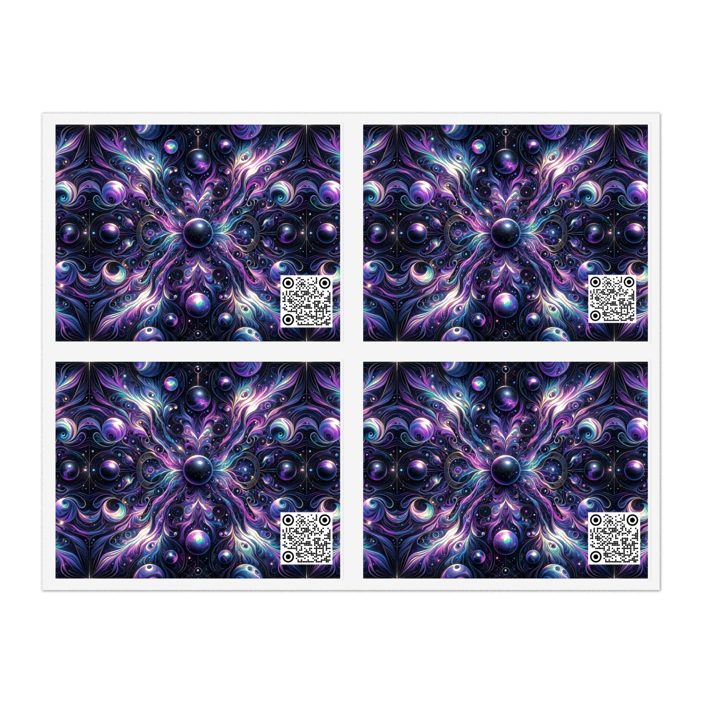 Galactic Hues Tech-Forward Cosmic Fusion Sticker Sheets - 8404 Design-41