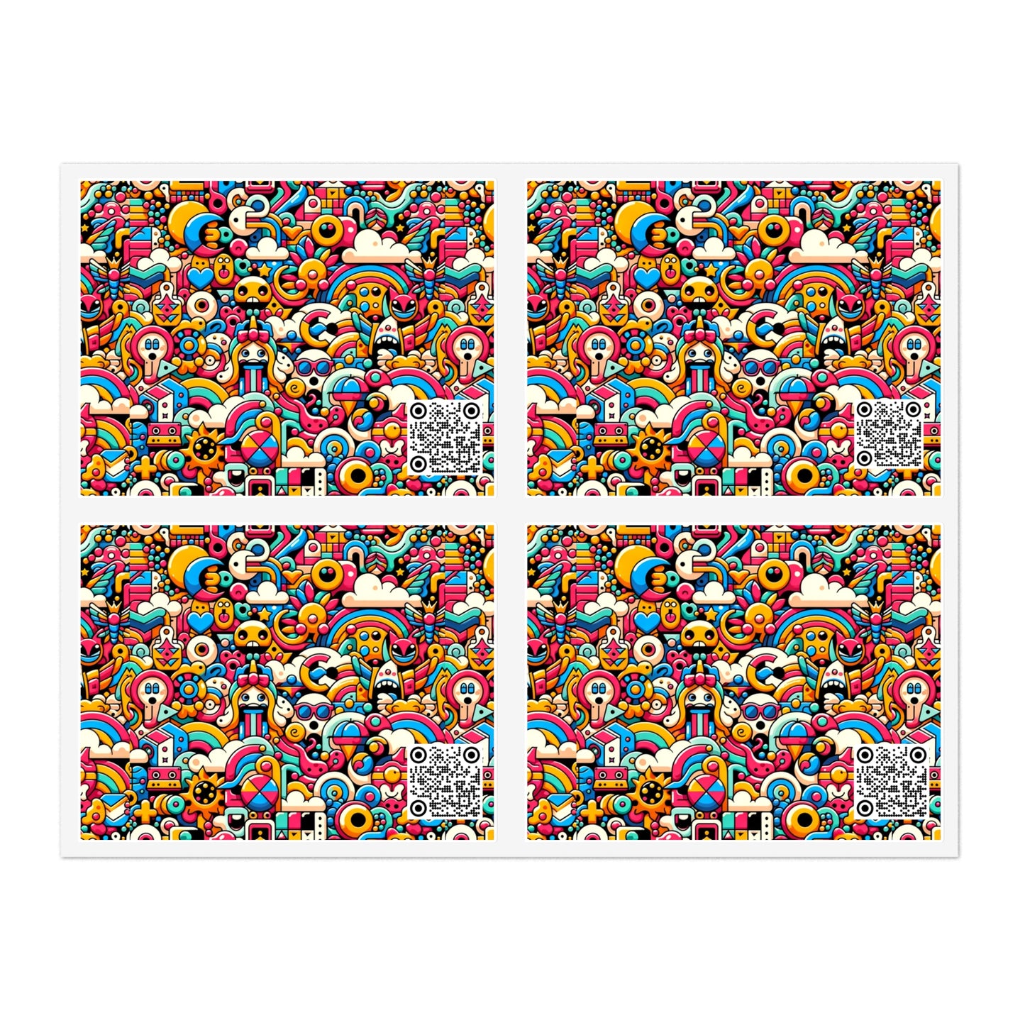 Neon Pop Playful Pop Culture Mashup Sticker Sheets - 8404 Design-62