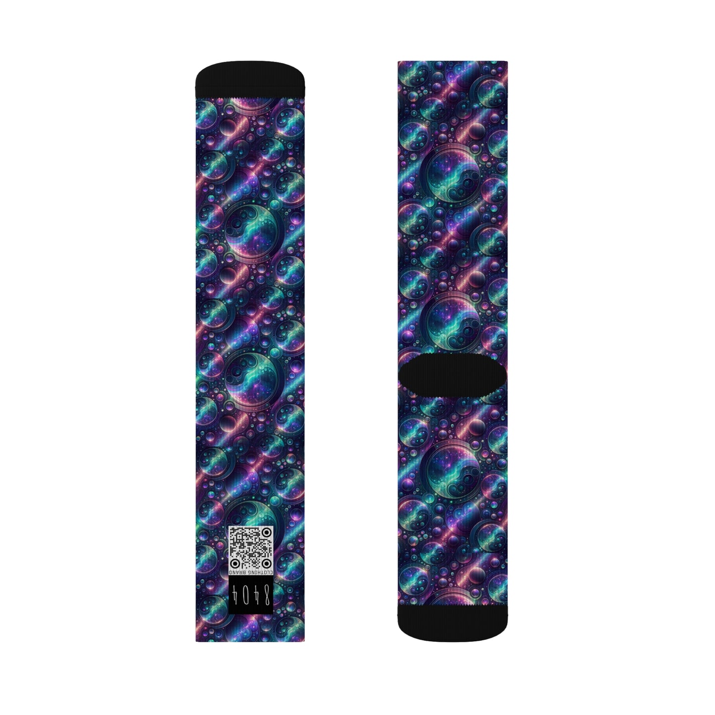 Iridescent Tech Fusion Tech-Forward Streetwear Sublimation Socks - 8404 Design-51