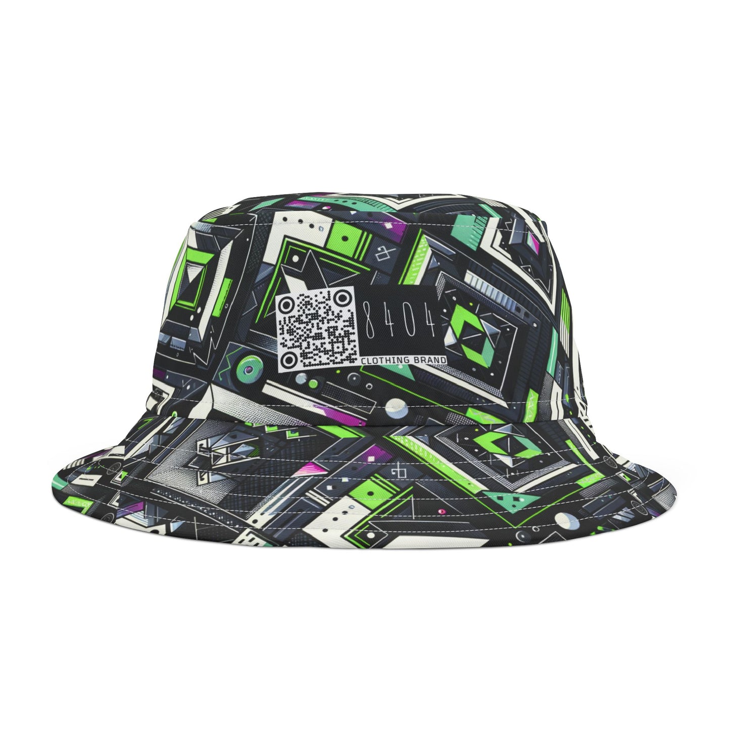 Retro Futurism Graphics Tech-Forward Streetwear Bucket Hat - 8404 Design-48