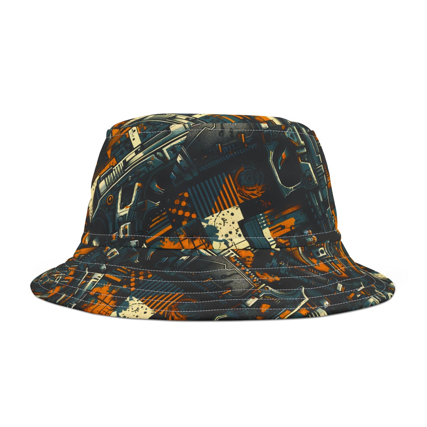 Digital Punk Futuristic Grunge Bucket Hat - 8404 Design-47
