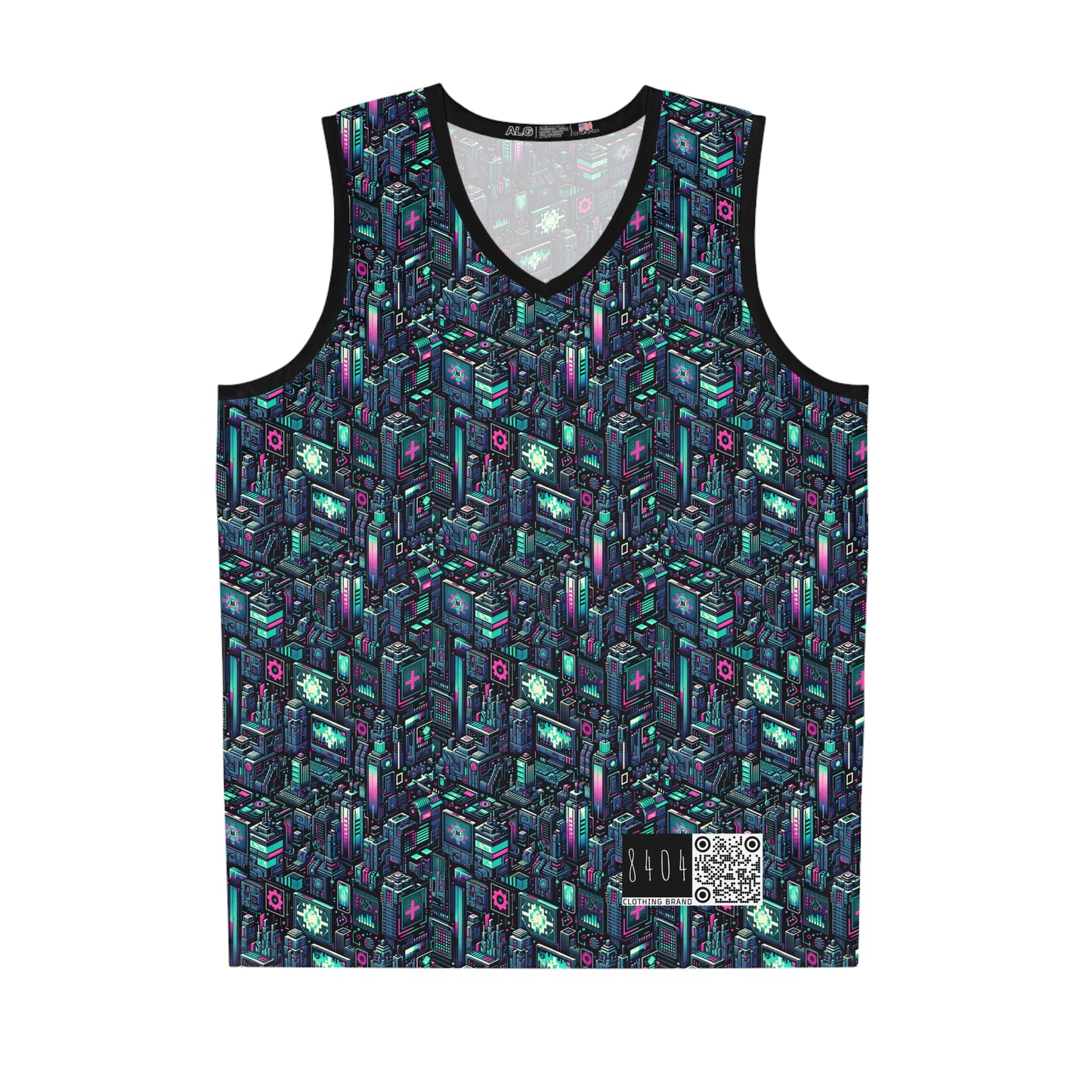Digital Rebellion Tech-Inspired Streetwear Basketball Jersey - 8404 Design-58