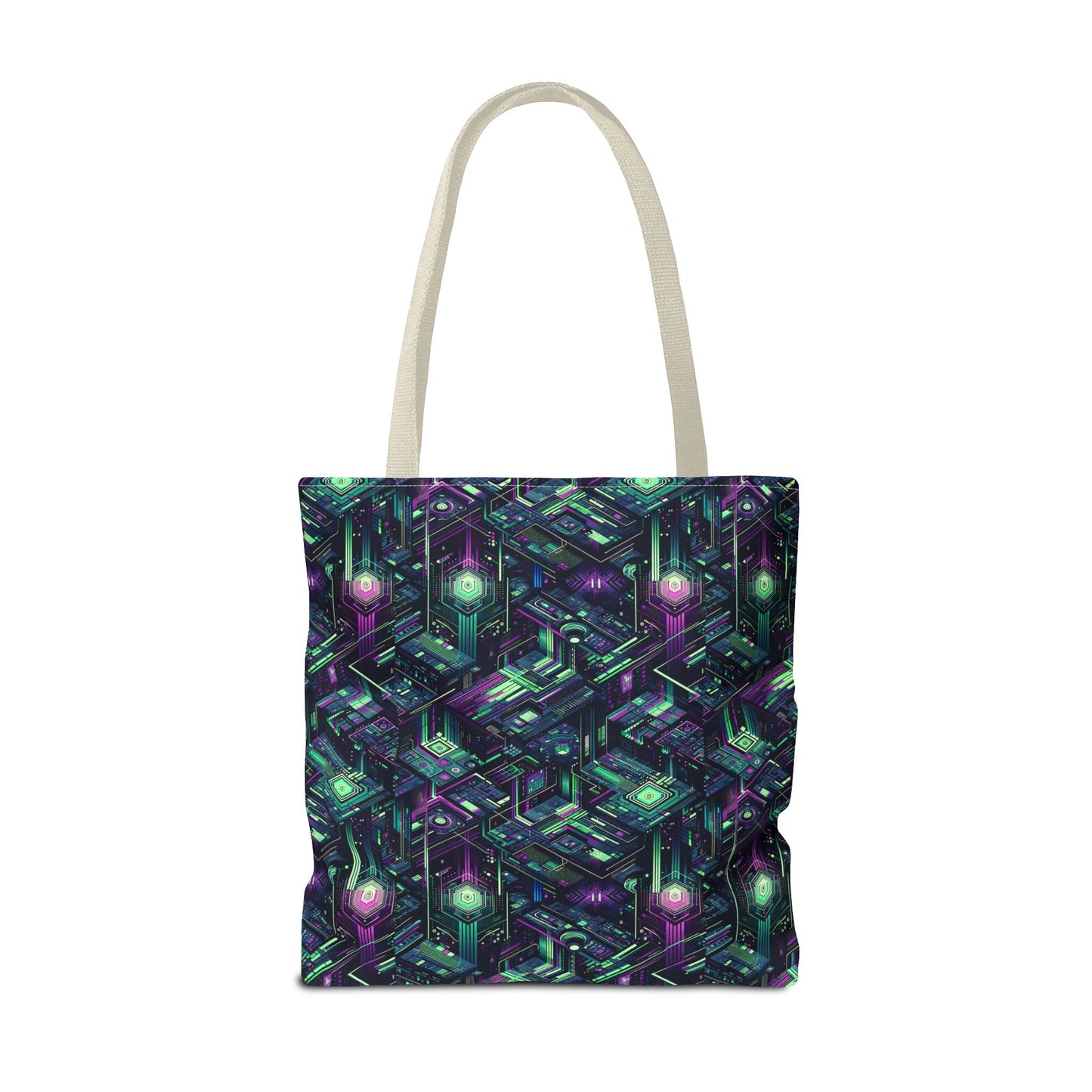 Tech Noir Aesthetics Tech-Forward Urban Dystopia Tote Bag - 8404 Design-43