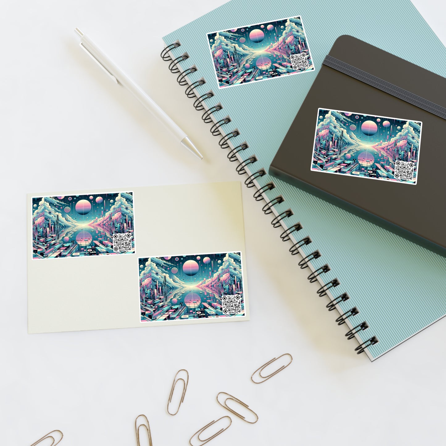 Digital Dreamscapes Digitally-Inspired Streetwear With a Dreamy, Surreal Twist Sticker Sheets - 8404 Design-61