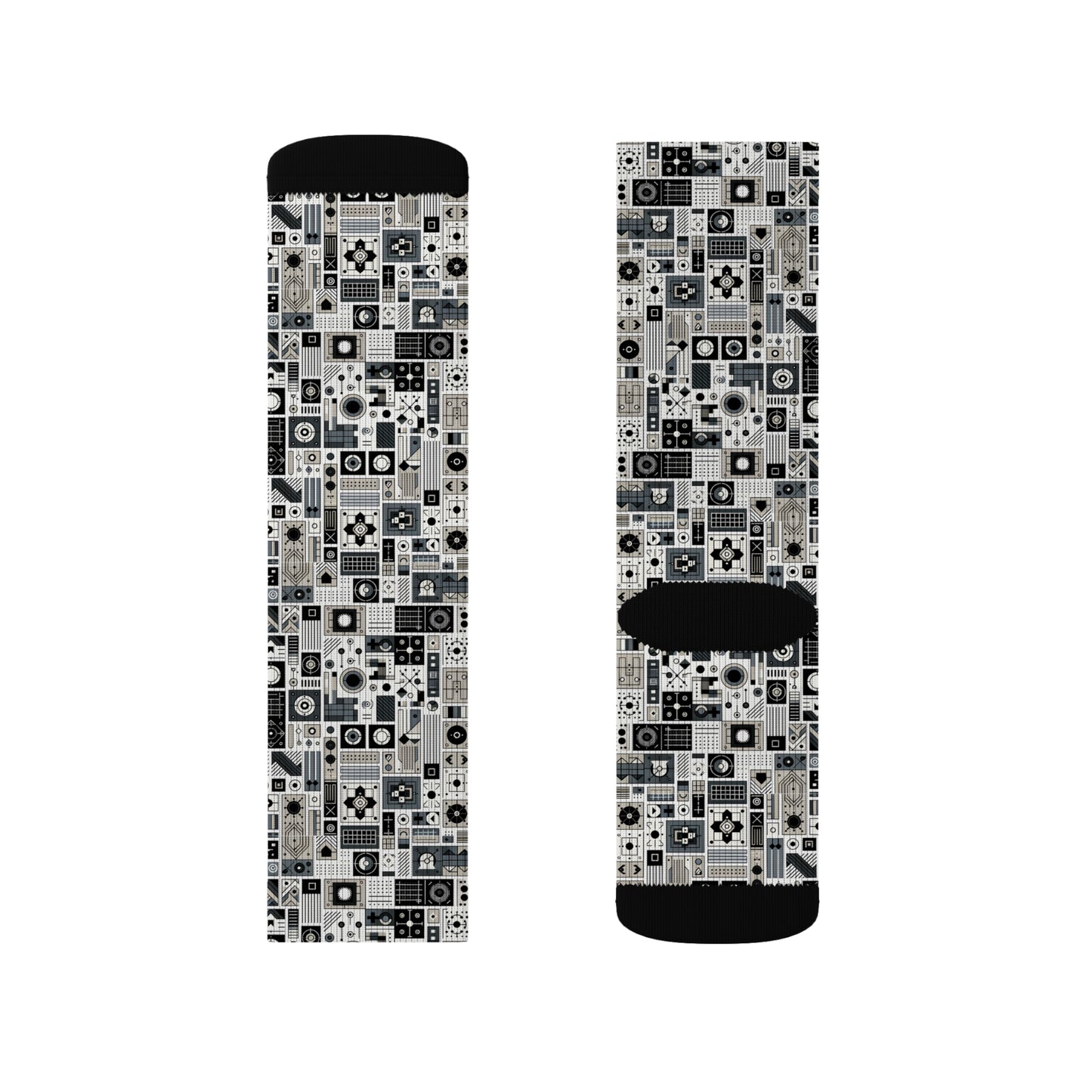 Digital Minimalism Minimalist Tech Sublimation Socks - 8404 Design-45