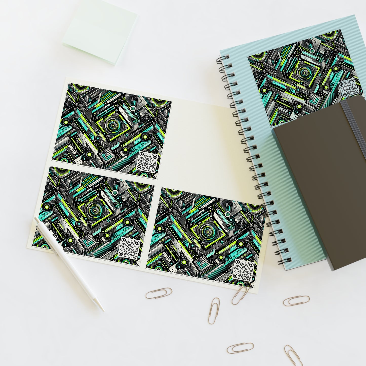 Tech-Infused Graphics Tech-Forward Streetwear Sticker Sheets - 8404 Design-53