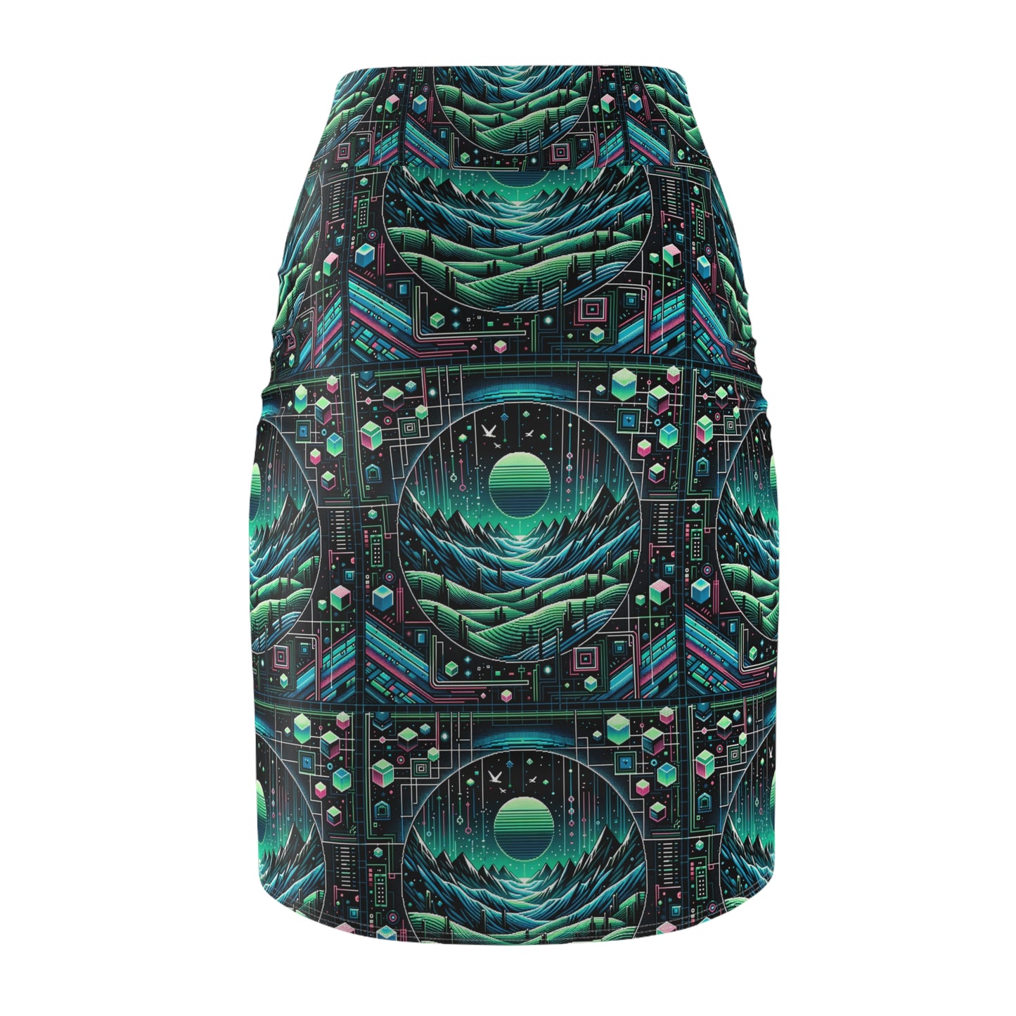 Digital Adventure Graphics Digital Explorer Women's Pencil Skirt - 8404 Design-59