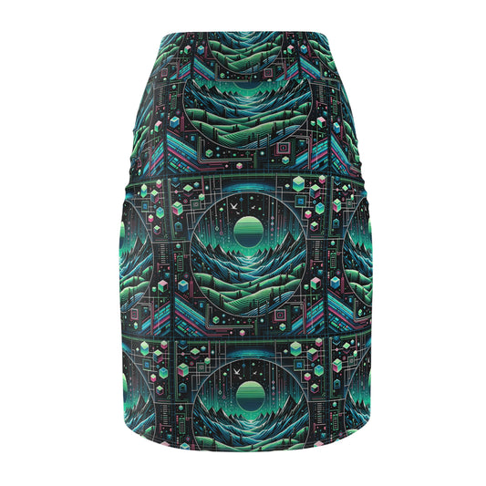 Digital Adventure Graphics Digital Explorer Women's Pencil Skirt - 8404 Design-59