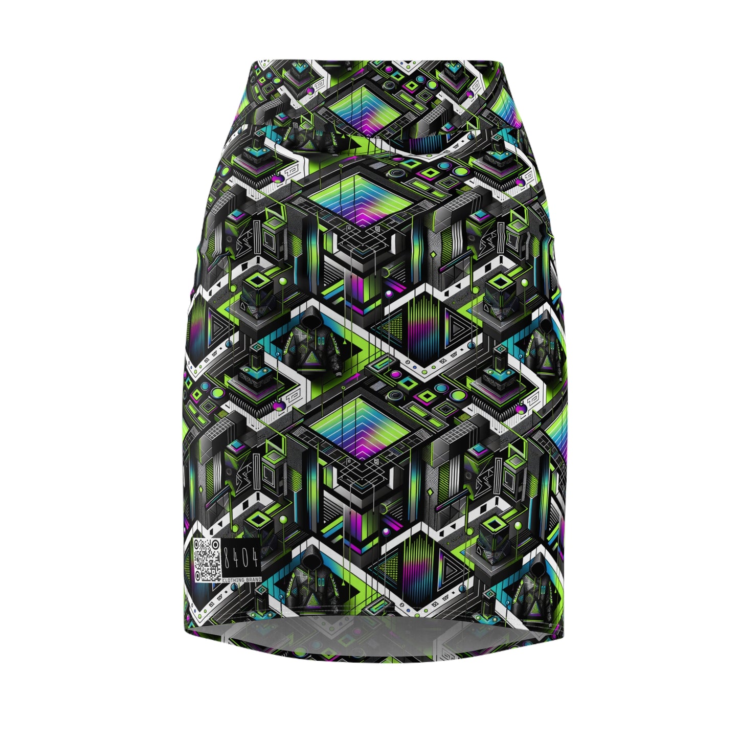 Retro Futurism Graphics Tech-Forward Streetwear Women's Pencil Skirt - 8404 Design-52
