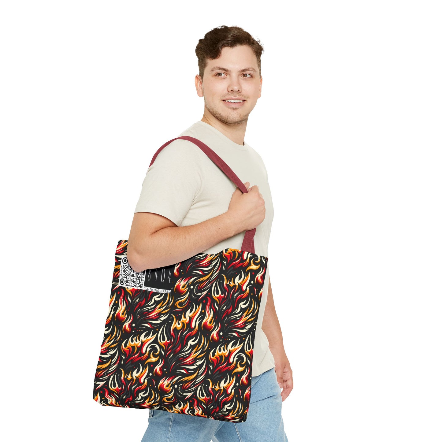 Fire & Flames Bold Streetwear Statement Tote Bag - 8404 Design-60