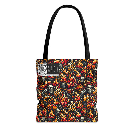 Flame Graphics Maximalist Streetwear Tote Bag - 8404 Design-76