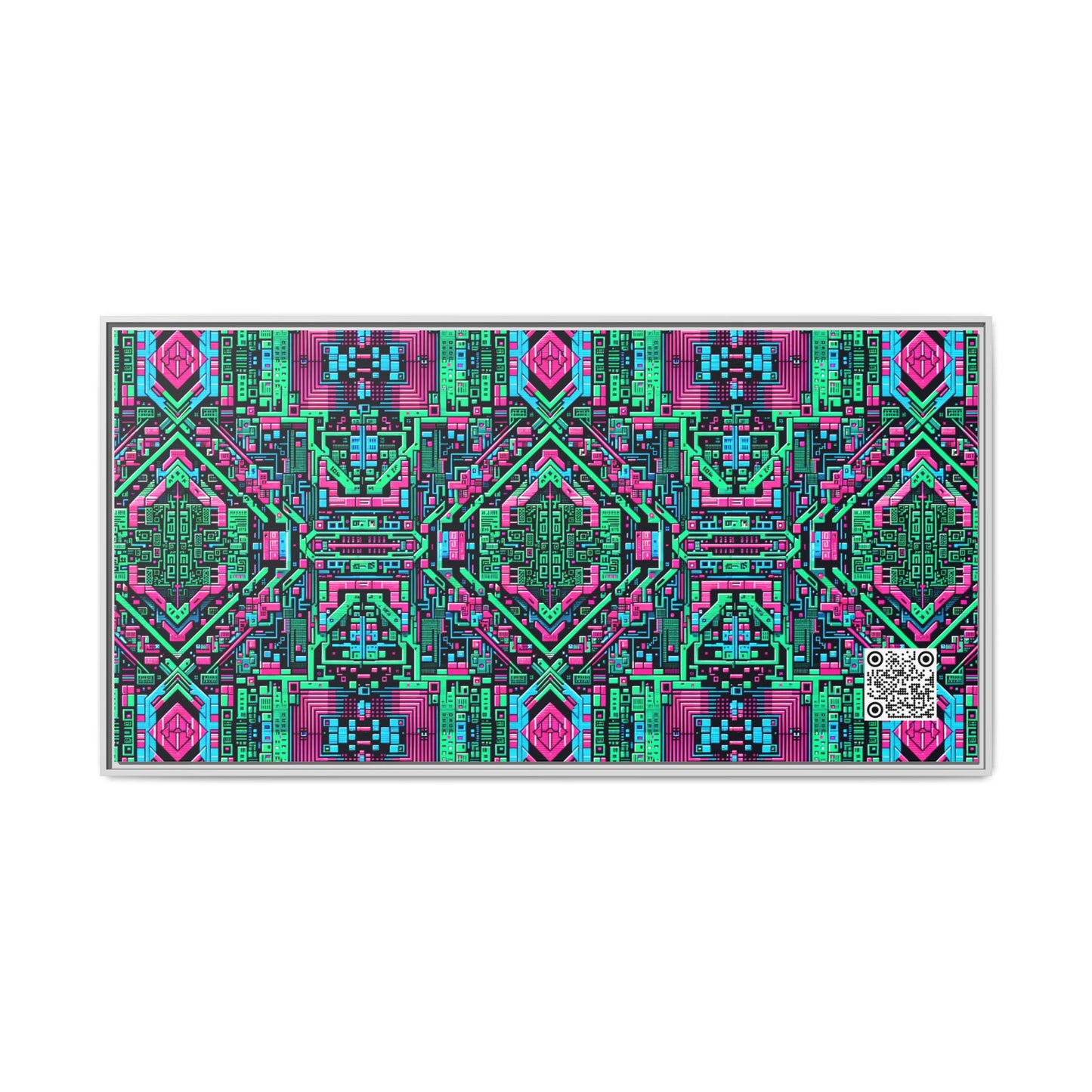 Digital Glitch Vibes Tech-Inspired Streetwear Matte Canvas, Framed (multi-Color) - 8404 Design-71 B