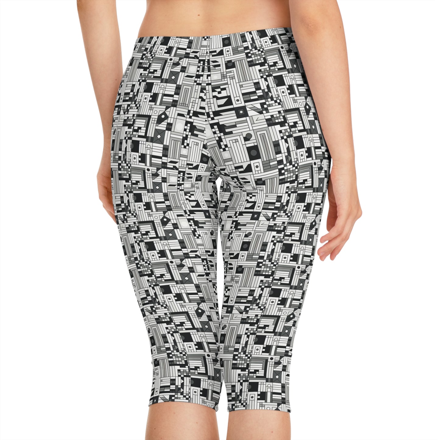 Digital Minimalism Minimalist Tech Women's Capri Leggings - 8404 Design-43