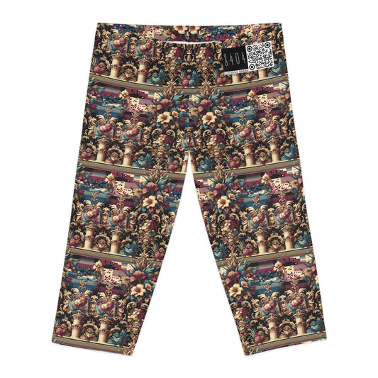 Digital Renaissance Modern Baroque Fusion Women's Capri Leggings - 8404 Design-58