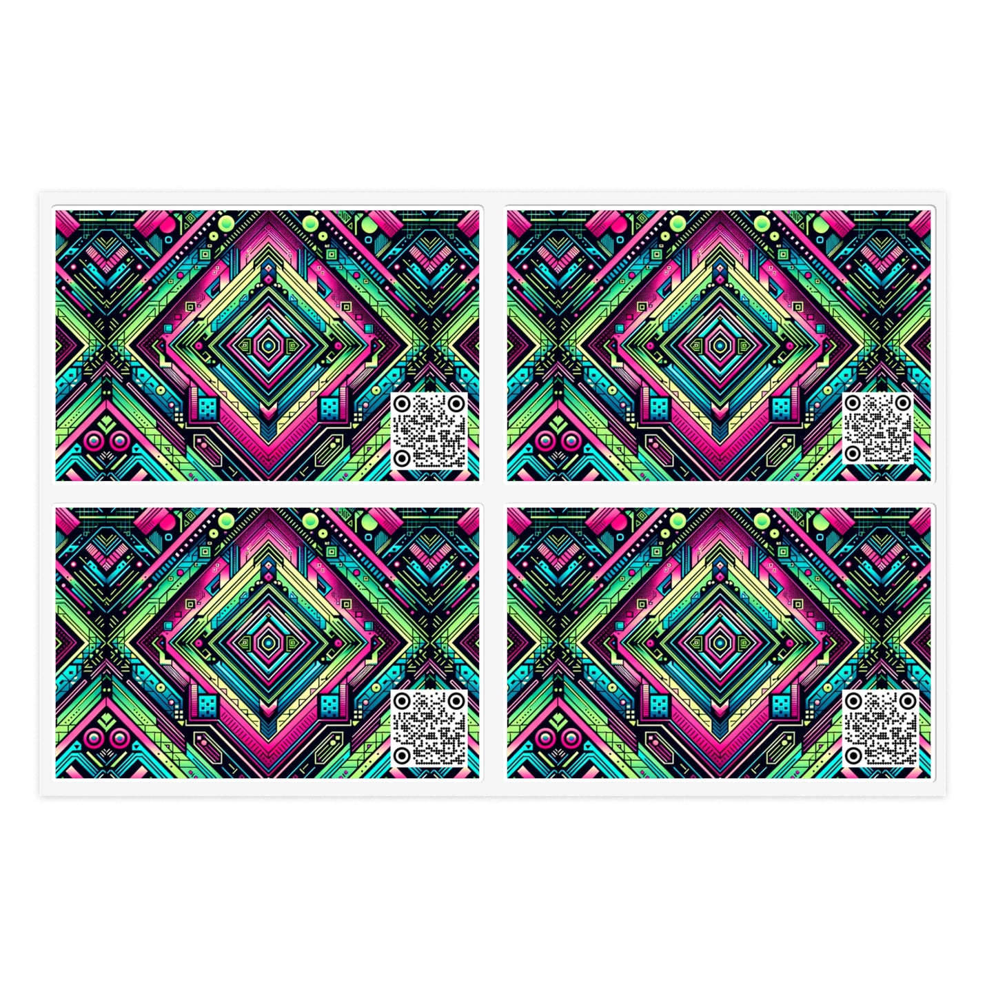 Tech-Infused Graphics Tech-Forward Streetwear Sticker Sheets - 8404 Design-51