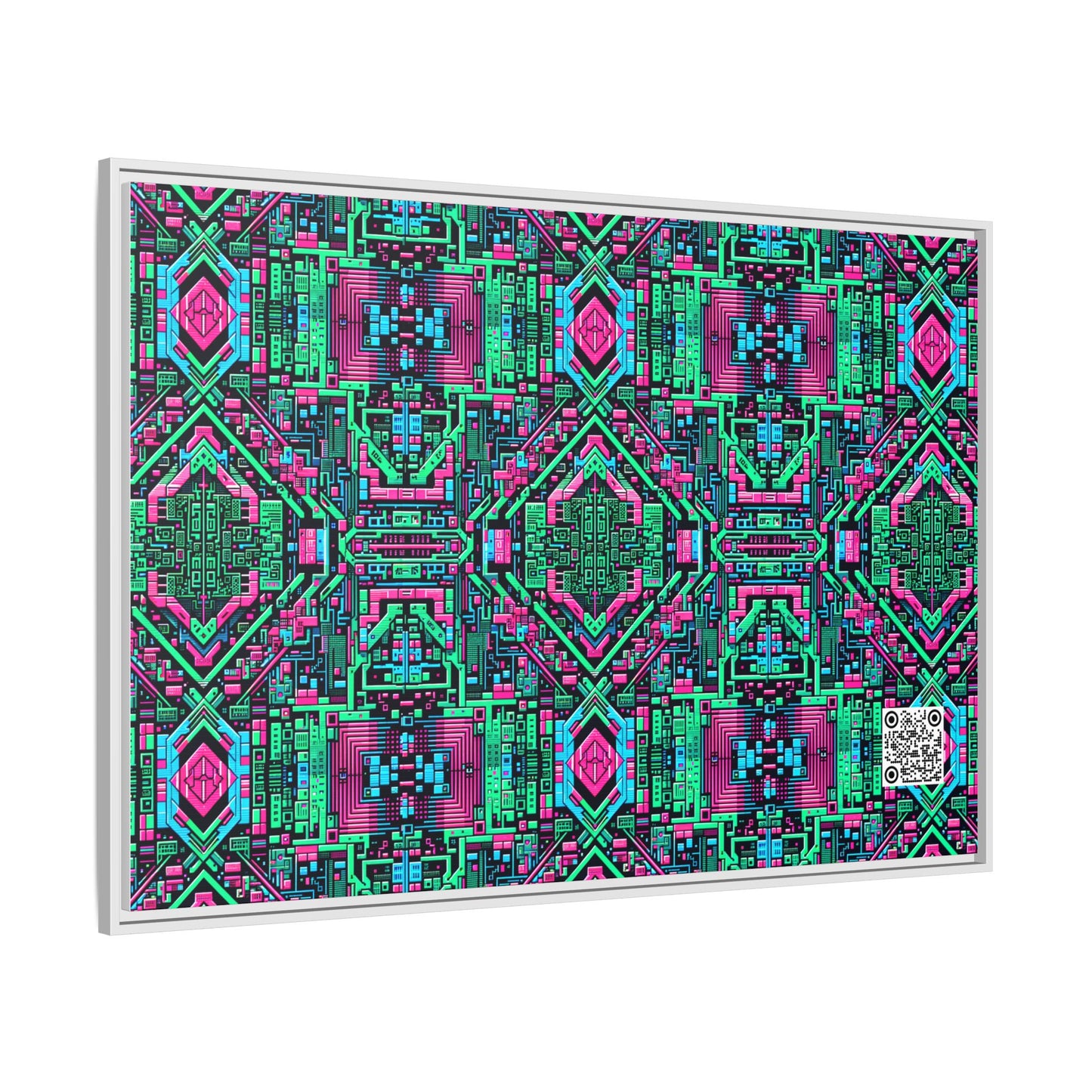 Digital Glitch Vibes Tech-Inspired Streetwear Matte Canvas, Framed (multi-Color) - 8404 Design-71 A