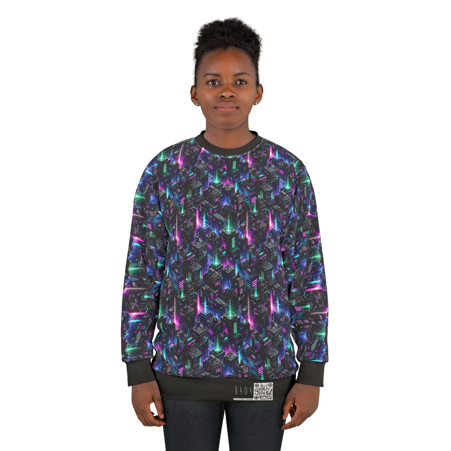 Tech Noir Graphics Futuristic Tech Aesthetics Sweatshirt - 8404 Design-55