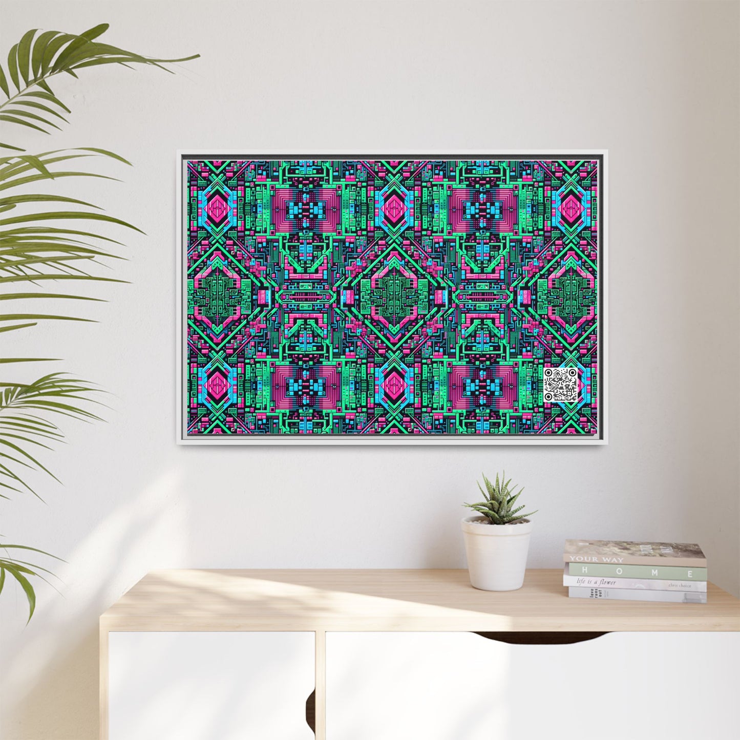 Digital Glitch Vibes Tech-Inspired Streetwear Matte Canvas, Framed (multi-Color) - 8404 Design-71 A