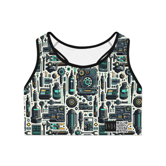 Tech Utility Fusion Modern Tech Streetwear Sports Bra - 8404 Design-53