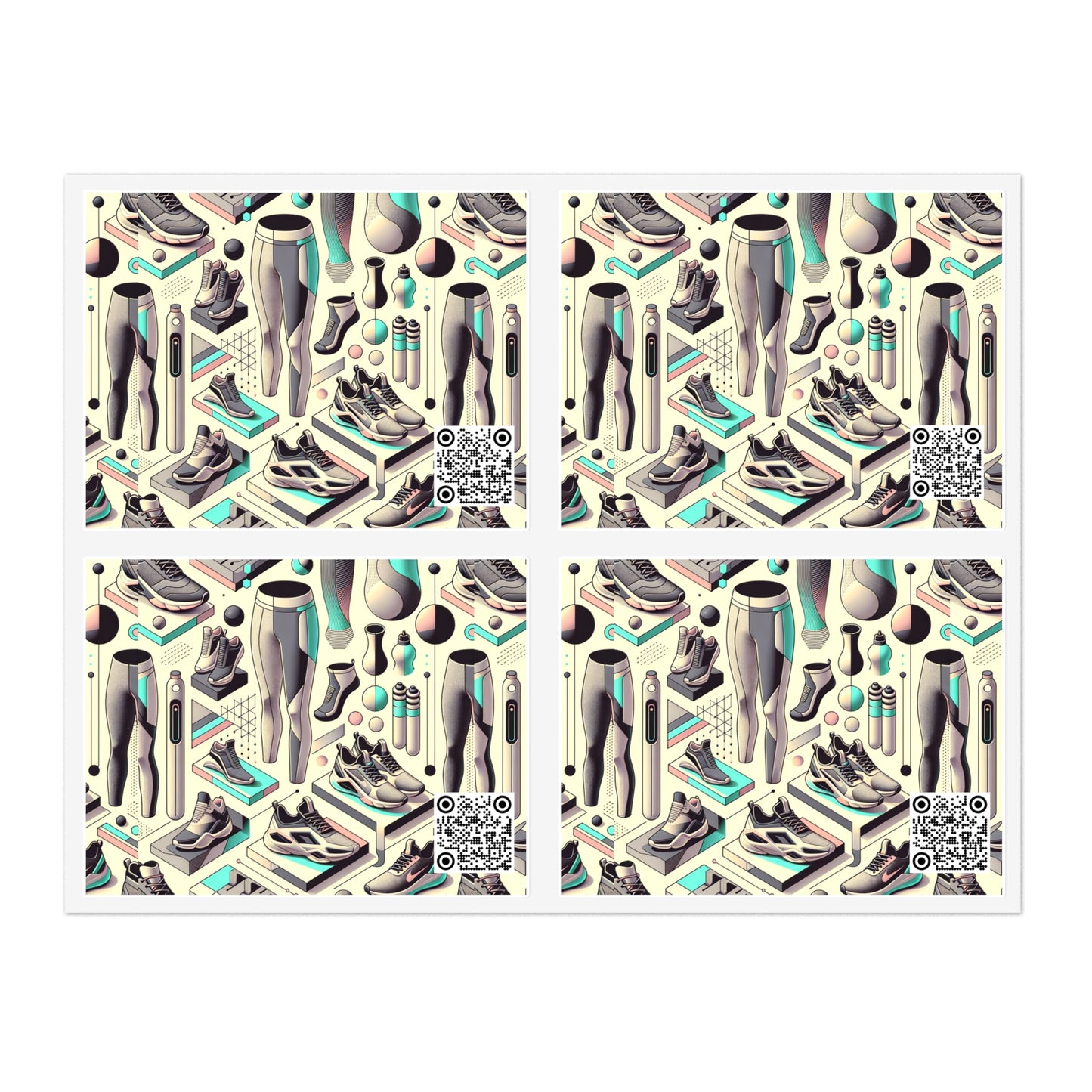 Tech-Infused Athleisure Futuristic Athletic Tech Sticker Sheets - 8404 Design-44