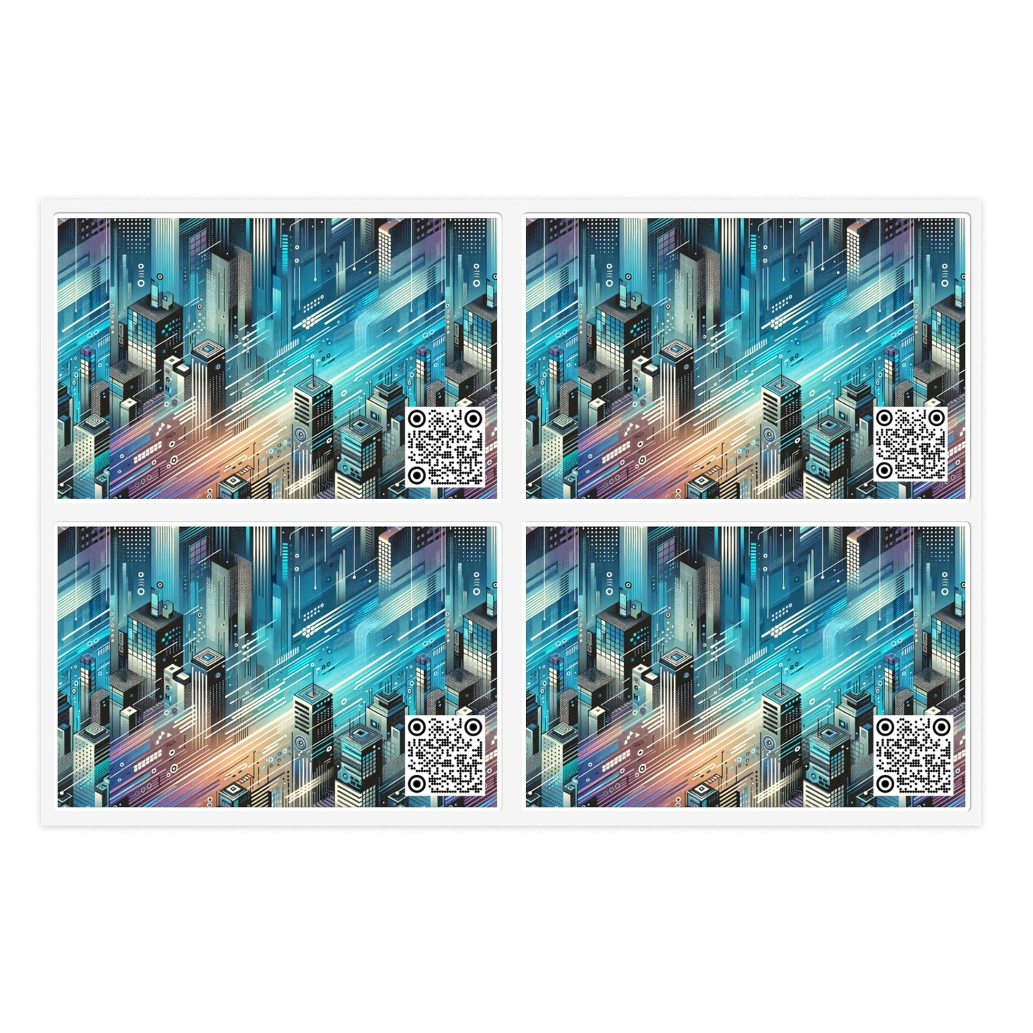 Digital Motion Futuristic Tech Sticker Sheets - 8404 Design-58