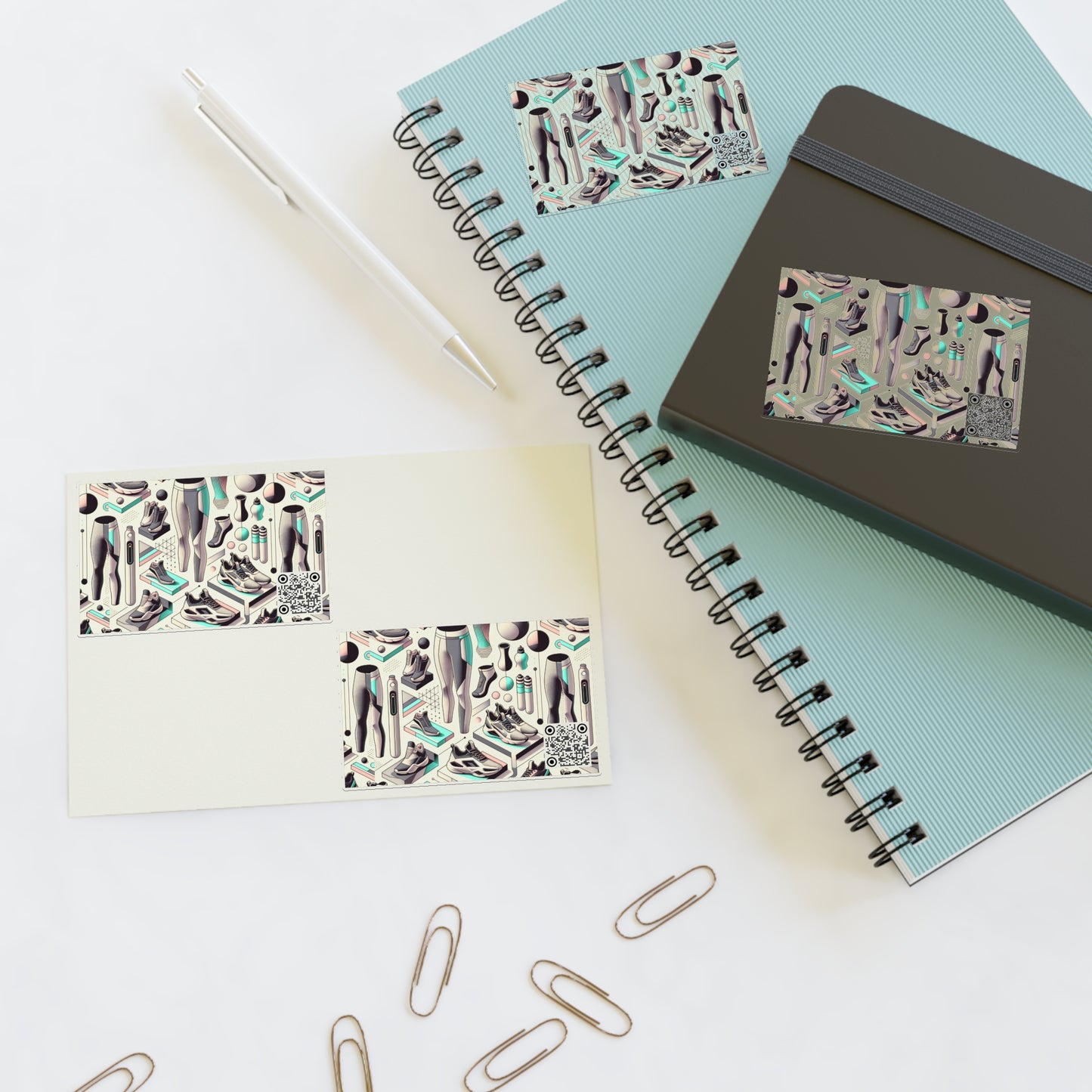 Tech-Infused Athleisure Futuristic Athletic Tech Sticker Sheets - 8404 Design-44