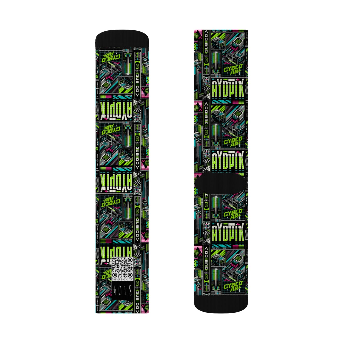 Tech-Forward Graphics Tech-Inspired Streetwear Sublimation Socks - 8404 Design-46