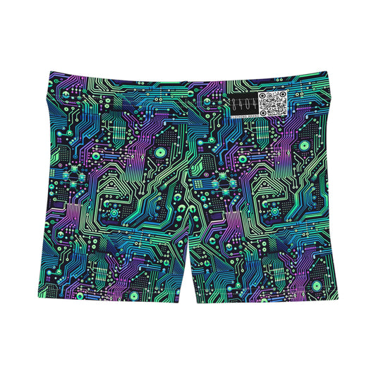 Tech-Infused Neon Tech-Forward Streetwear Women's Shorts - 8404 Design-66