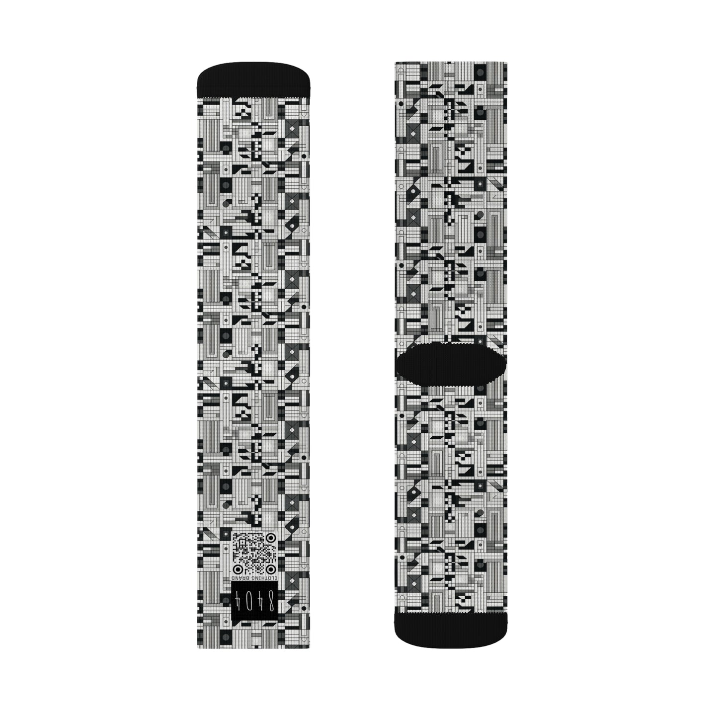 Digital Minimalism Minimalist Tech Sublimation Socks - 8404 Design-43