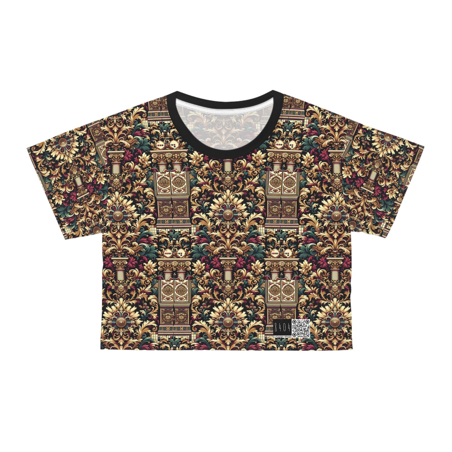 Digital Renaissance Modern Baroque Fusion Crop Tee - 8404 Design-57