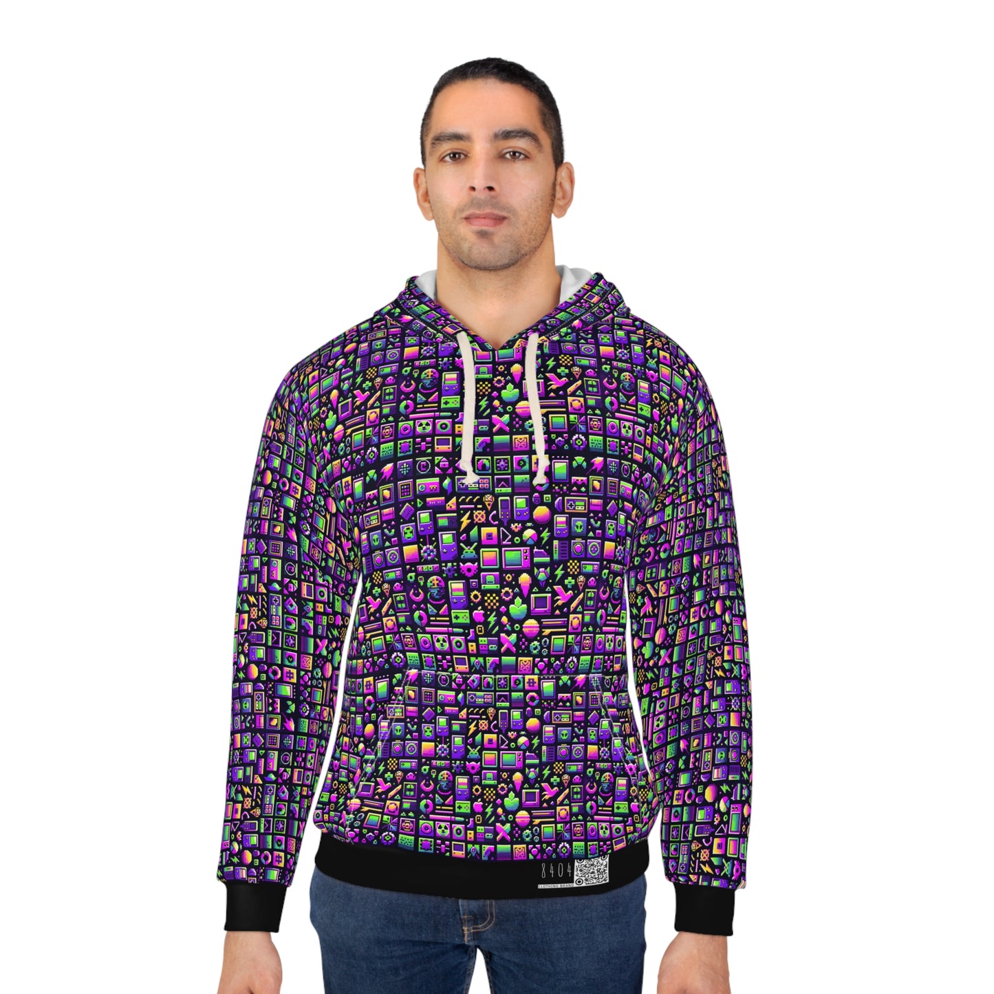 Digital Nostalgia Remix Modern Vintage Fusion Pullover Hoodie - 8404 Design-49