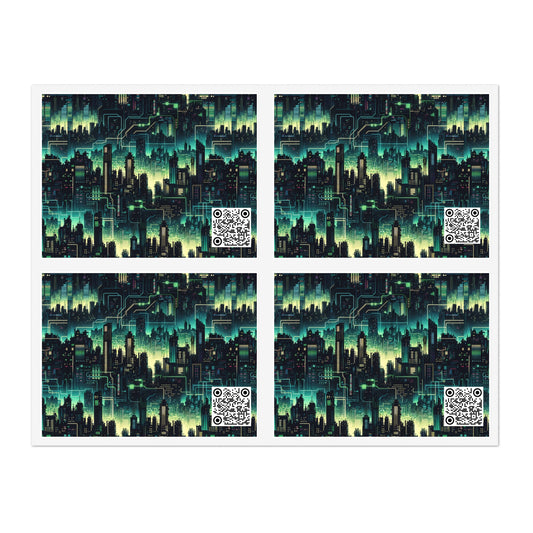Tech Noir Aesthetics Tech-Forward Urban Dystopia Sticker Sheets - 8404 Design-72