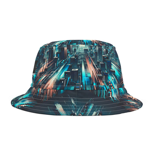 Digital Motion Futuristic Tech Bucket Hat - 8404 Design-68