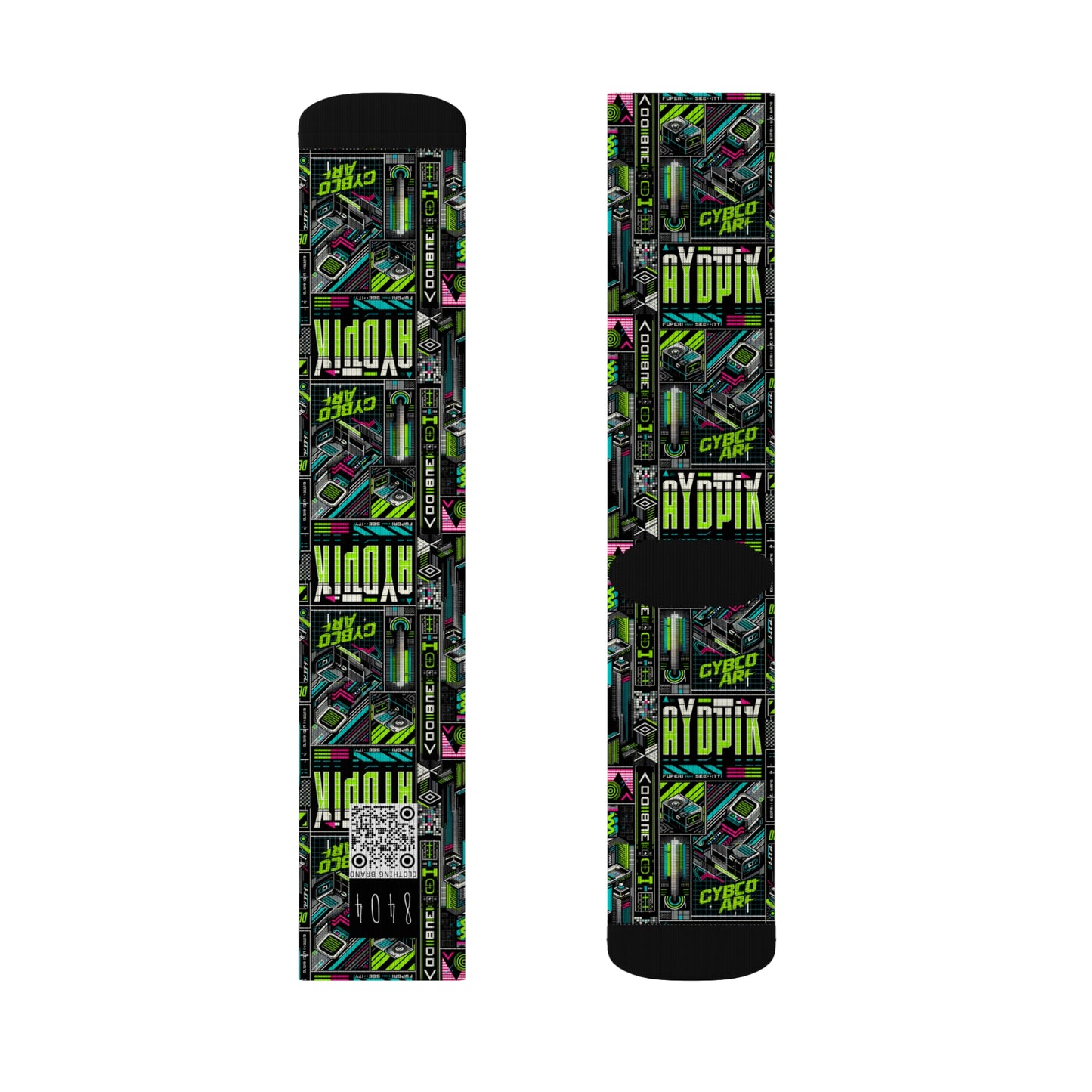 Tech-Forward Graphics Tech-Inspired Streetwear Sublimation Socks - 8404 Design-46