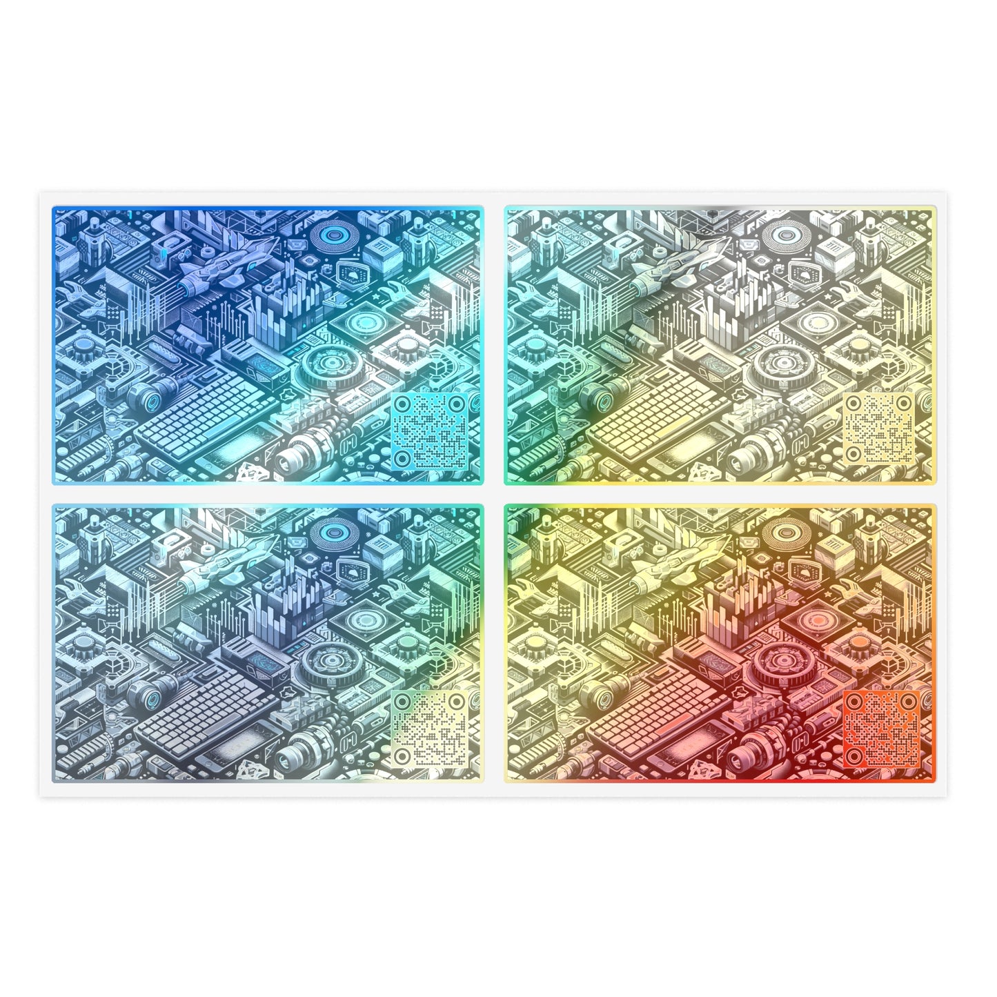 Tech-Infused Athleisure Tech-Forward Streetwear Sticker Sheets - 8404 Design-53