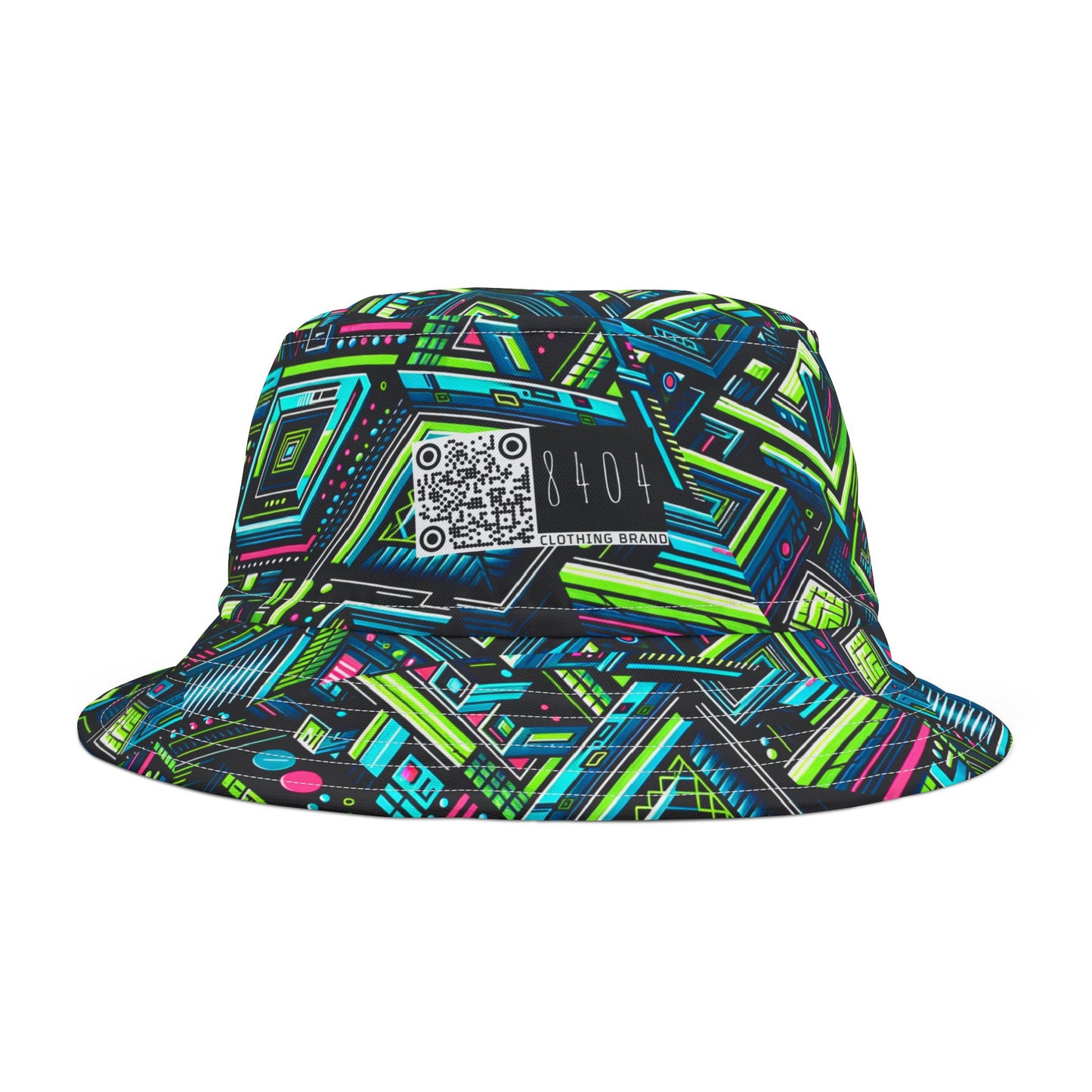 Tech Neon Fusion Tech-Forward Streetwear Bucket Hat - 8404 Design-51