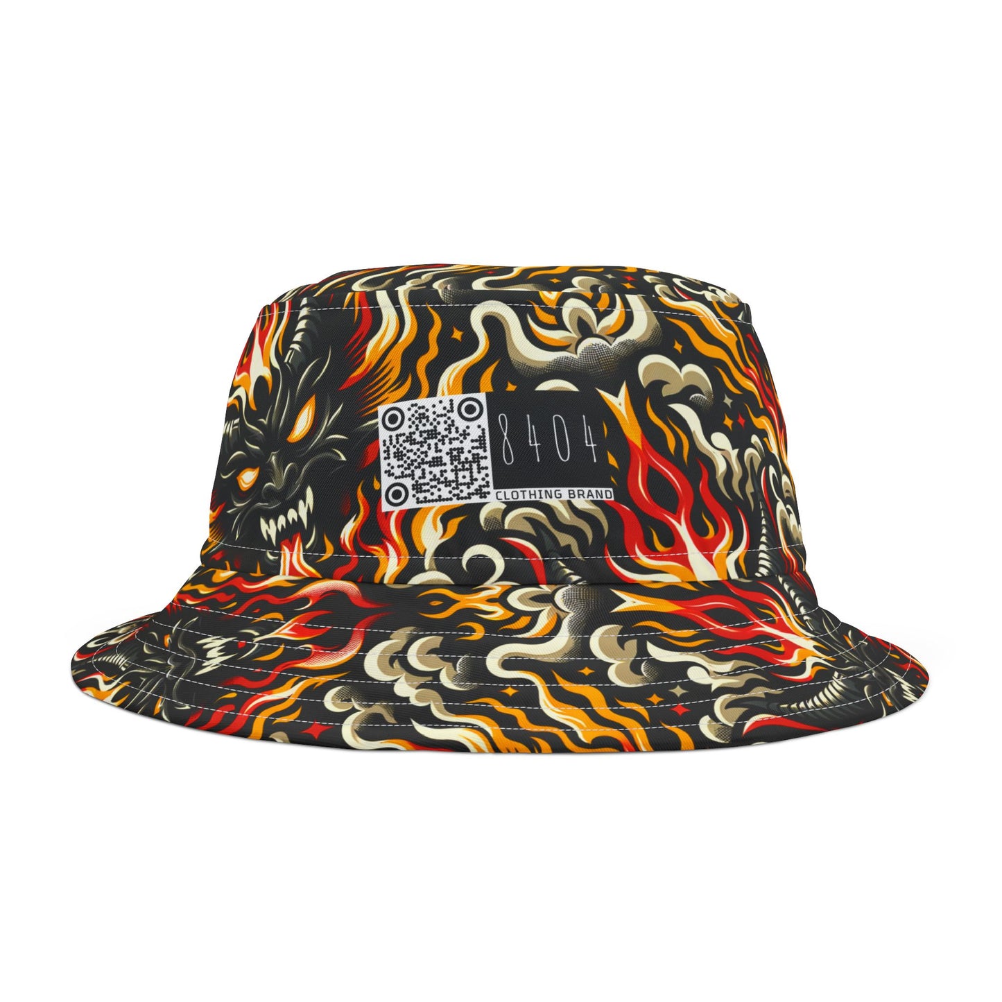 Flame Graphics Maximalist Streetwear Bucket Hat - 8404 Design-59