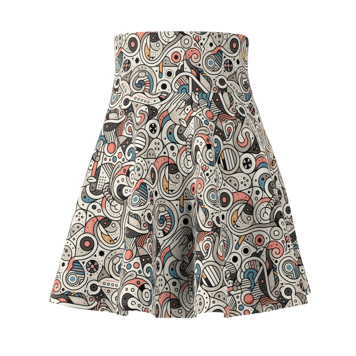 Modern Minimalism Minimalist Tech Women's Skater Skirt - 8404 Design-61