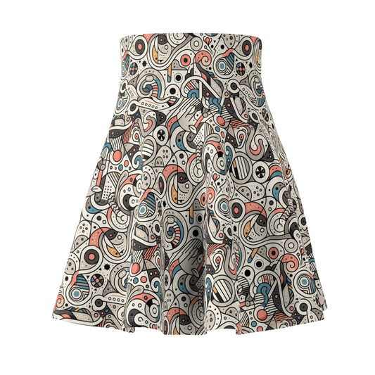 Modern Minimalism Minimalist Tech Women's Skater Skirt - 8404 Design-61