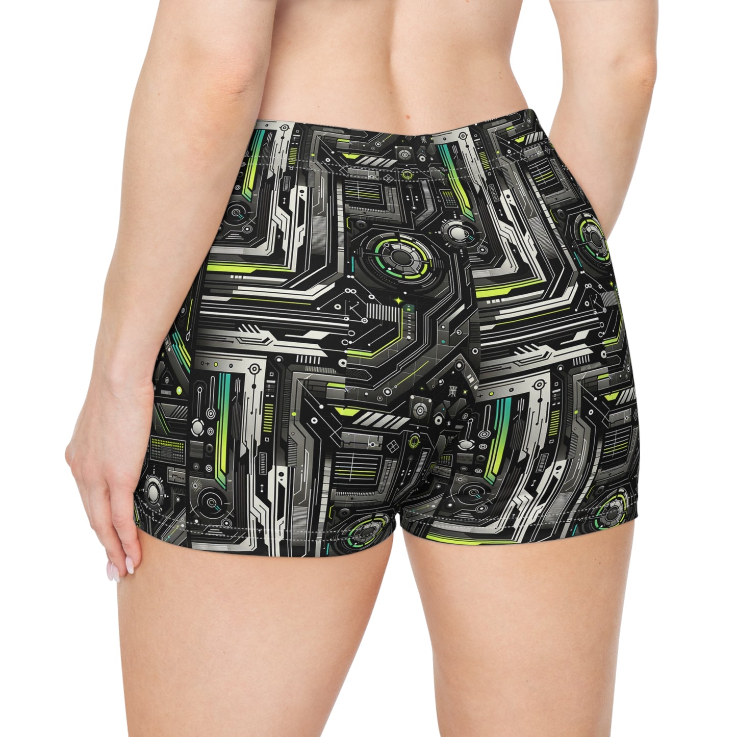 Tech Noir Tech-Forward Minimalism Women's Shorts - 8404 Design-60