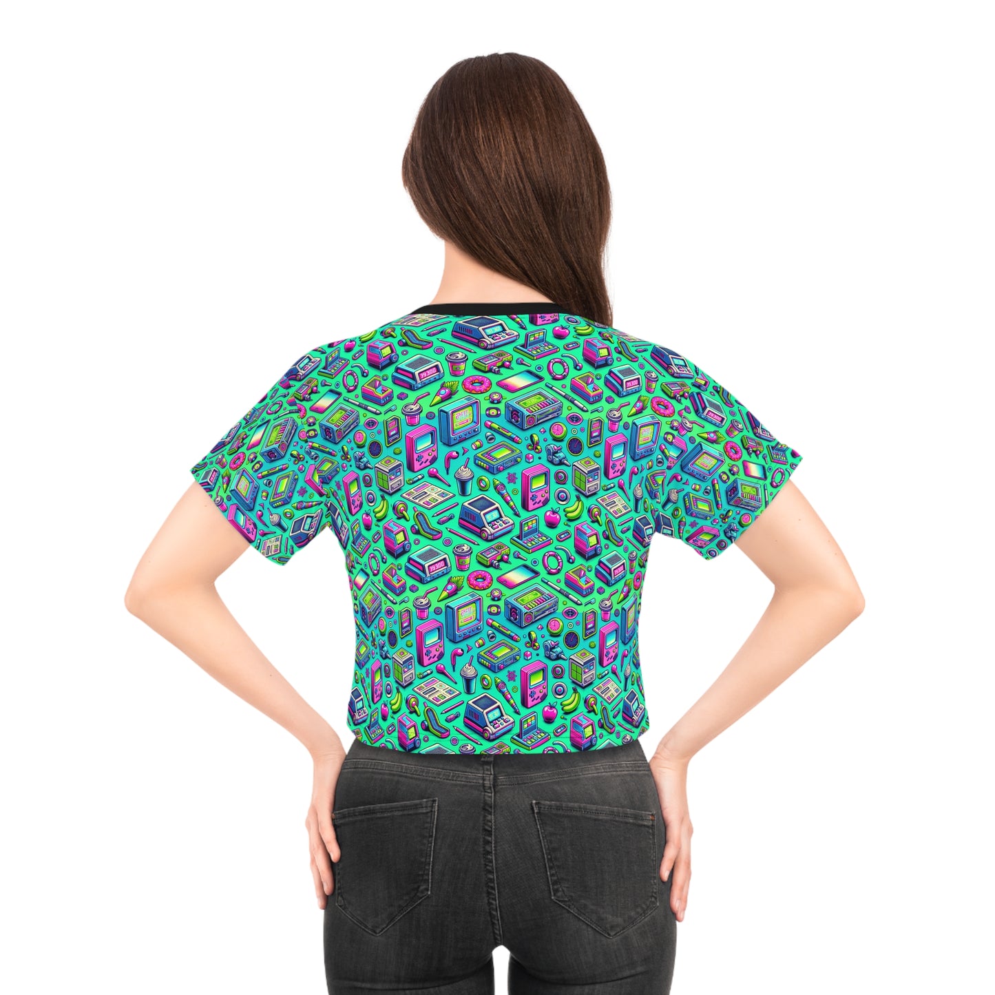 Y2k Revival Nostalgic Futurism Crop Tee - 8404 Design-48