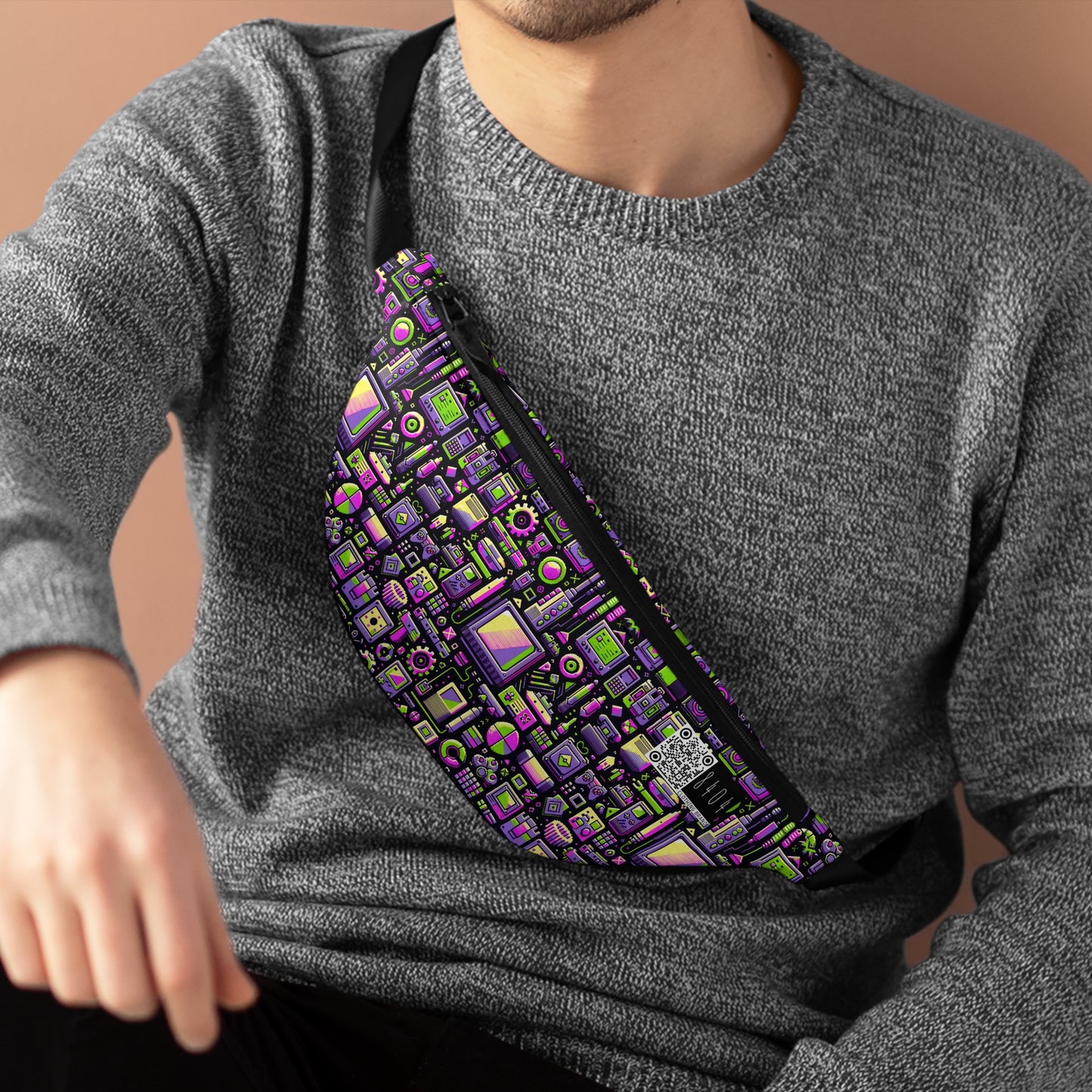 Digital Nostalgia Remix Modern Vintage Fusion Fanny Pack - 8404 Design-67